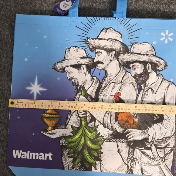 Walmart Limited edition Blue Reusable Tote Bag with Three Wise Men Design - Picture 3 of 8